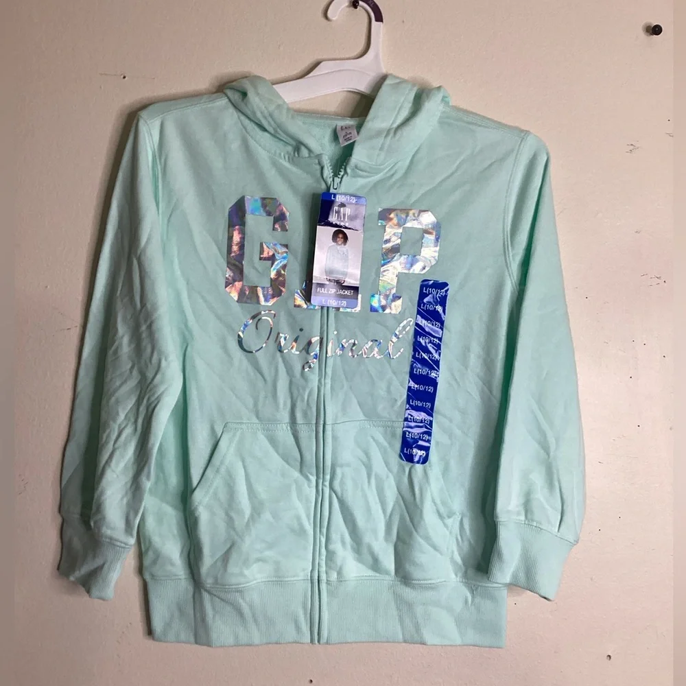 Gap Kids Full Zip French Terry Jacket Green